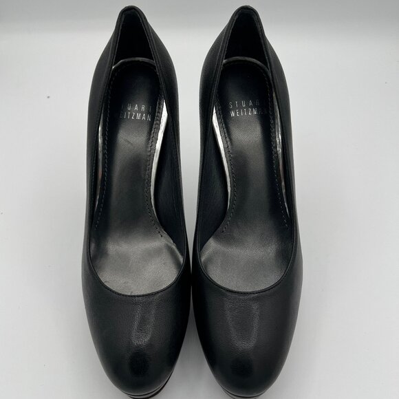Stuart Weitzman Black Leather Platform Pumps – Size 8 - EUC - Picture 3 of 8
